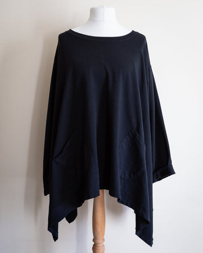 Hax Lux oversized sweat top black