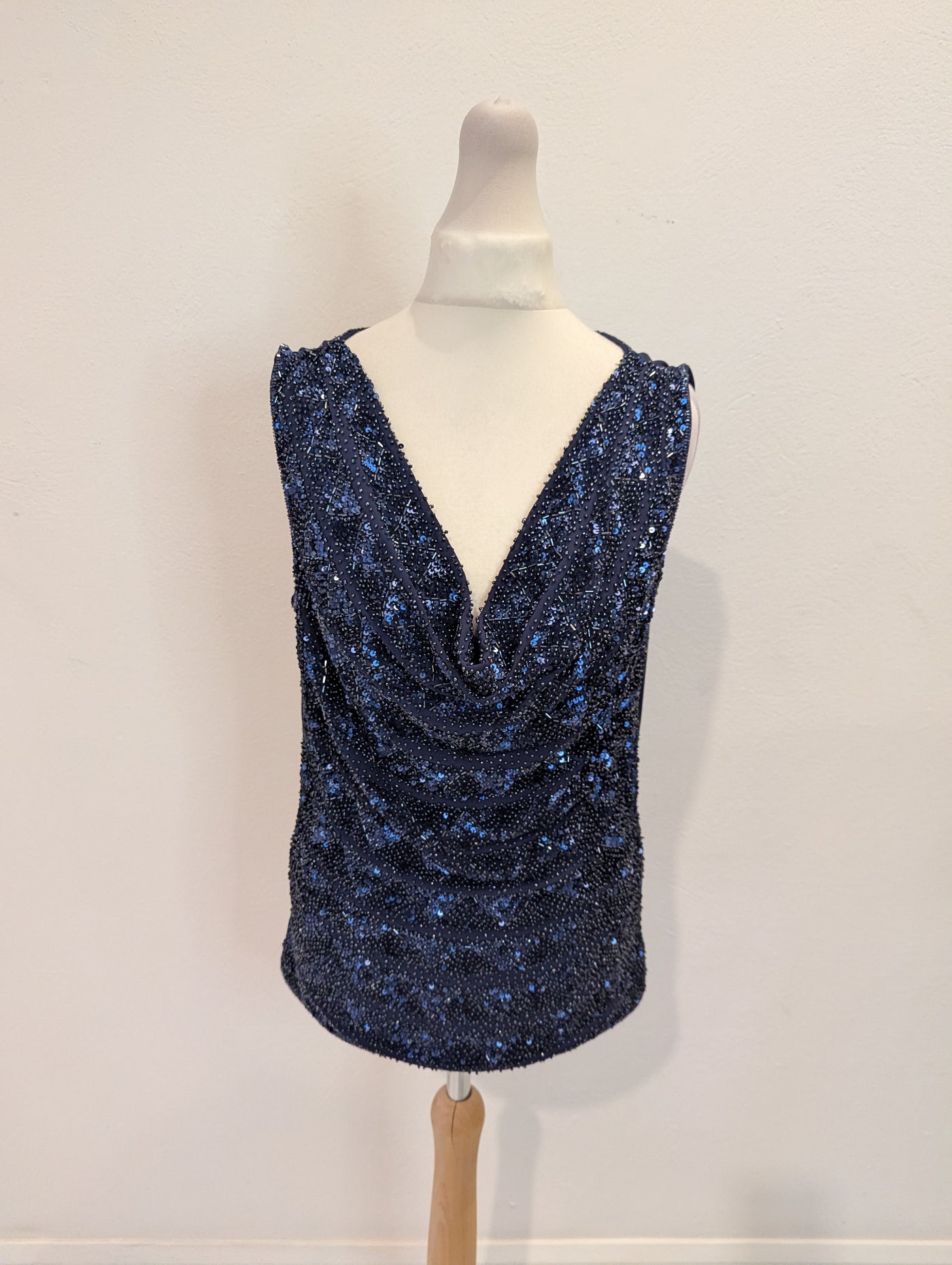 Luisa Spagnoli Navy Sequin Top S