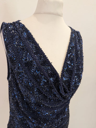 Luisa Spagnoli Navy Sequin Top S