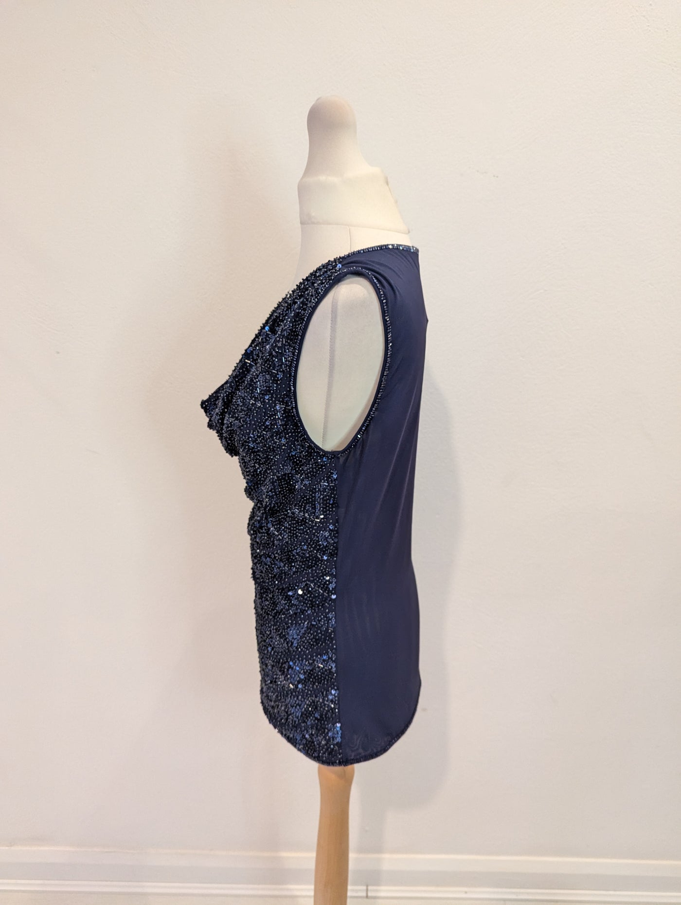 Luisa Spagnoli Navy Sequin Top S