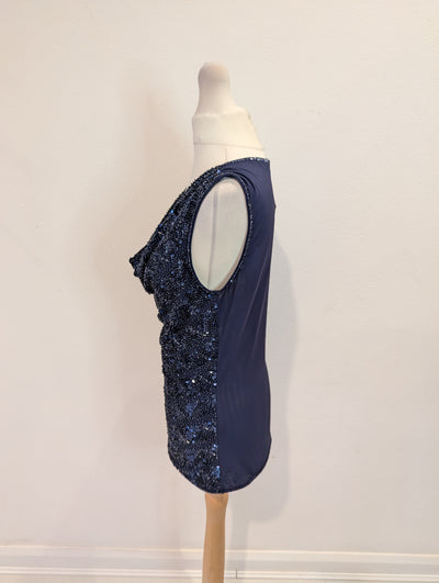 Luisa Spagnoli Navy Sequin Top S