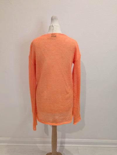 Raey Orange Open Knit Mohair & Wool Blend Knit Small