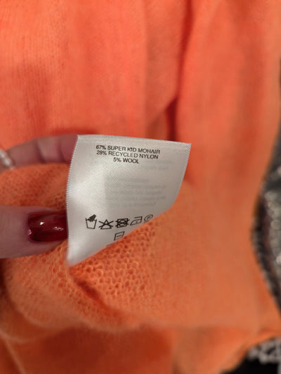 Raey Orange Open Knit Mohair & Wool Blend Knit Small