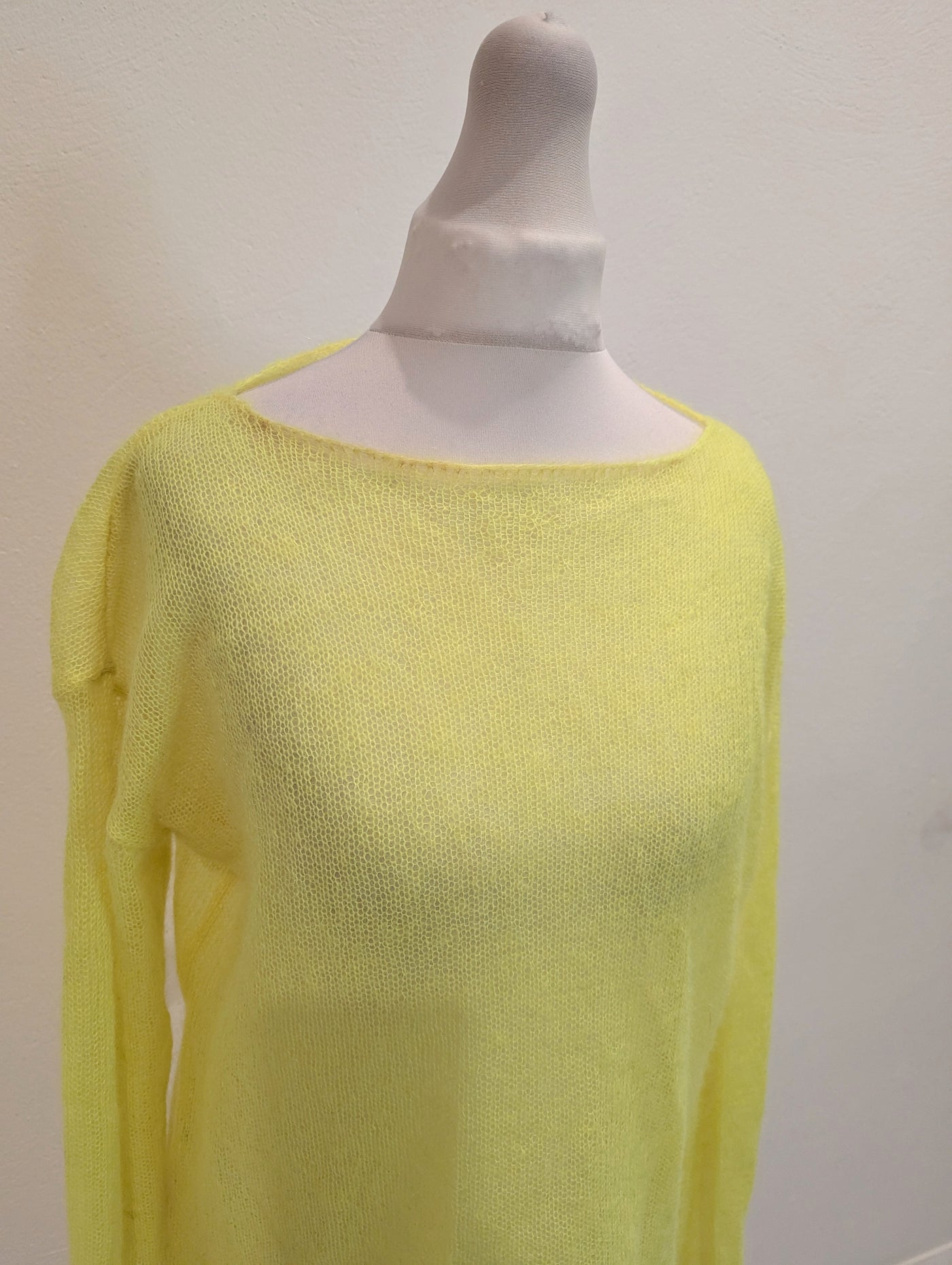 Raey Yellow Open Knit Mohair & Wool Blend Knit Small