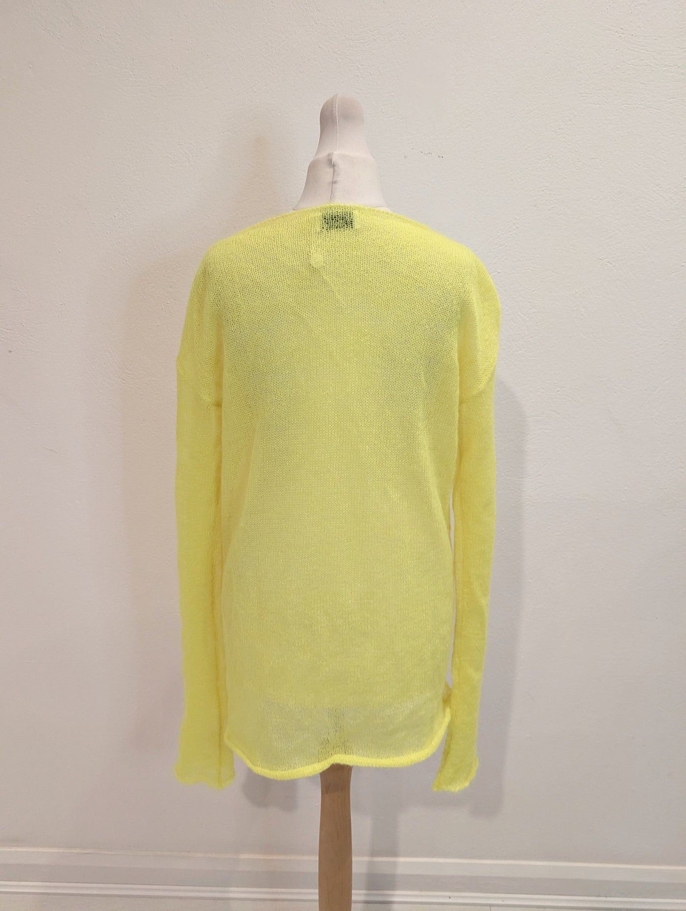 Raey Yellow Open Knit Mohair & Wool Blend Knit Small