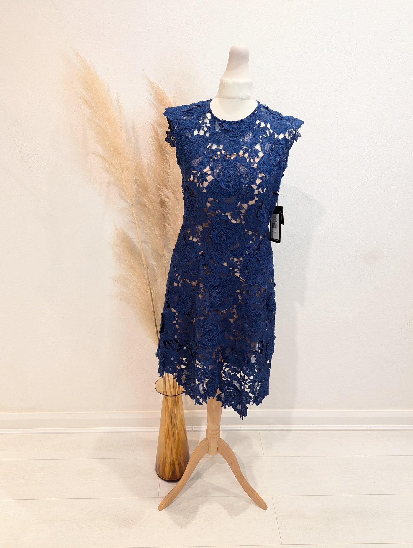 Catherine Deane Sapphire Lace Fjola Dress 8 NWT