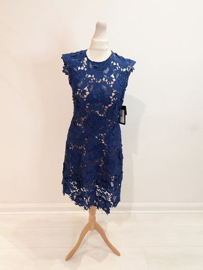 Catherine Deane Sapphire Lace Fjola Dress 8 NWT