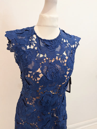 Catherine Deane Sapphire Lace Fjola Dress 8 NWT