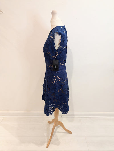 Catherine Deane Sapphire Lace Fjola Dress 8 NWT