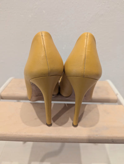 Paola Fiorenza mustard jewelled heels 4 RRP £199