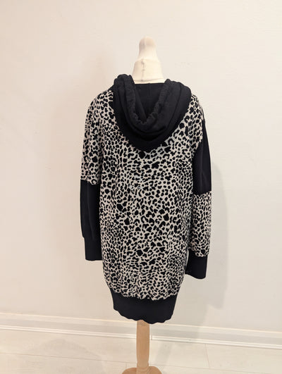 Monari Animal Print Knitted Hoodie Small