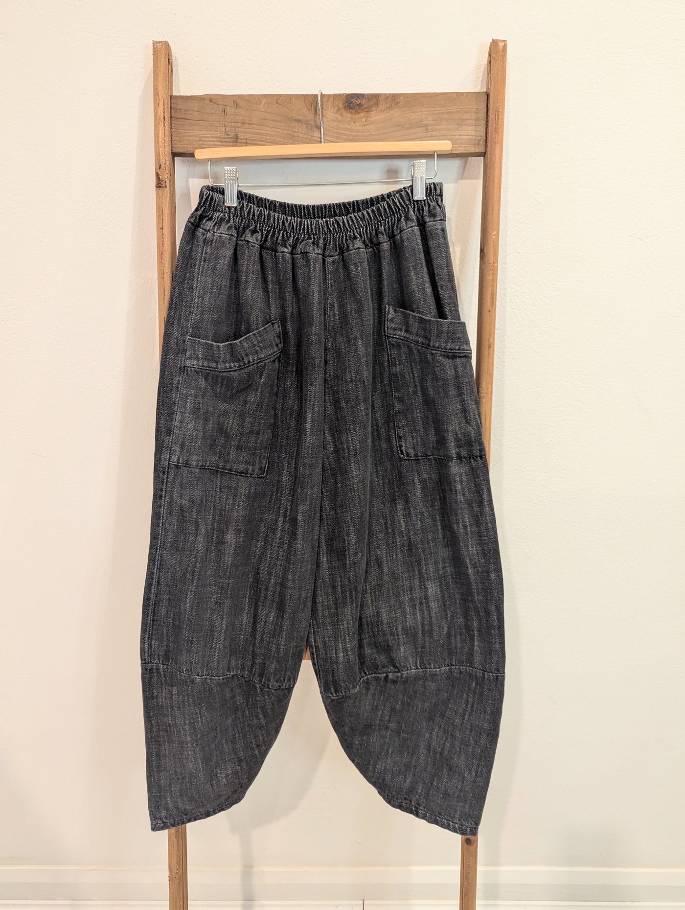 Black Denim Heavy Pants