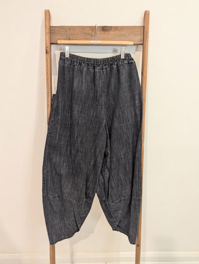 Black Denim Heavy Pants