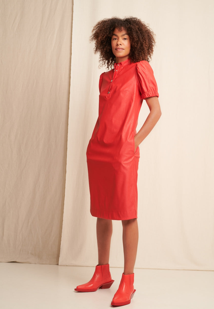 Jane Lushka Red Pleather Dress  S