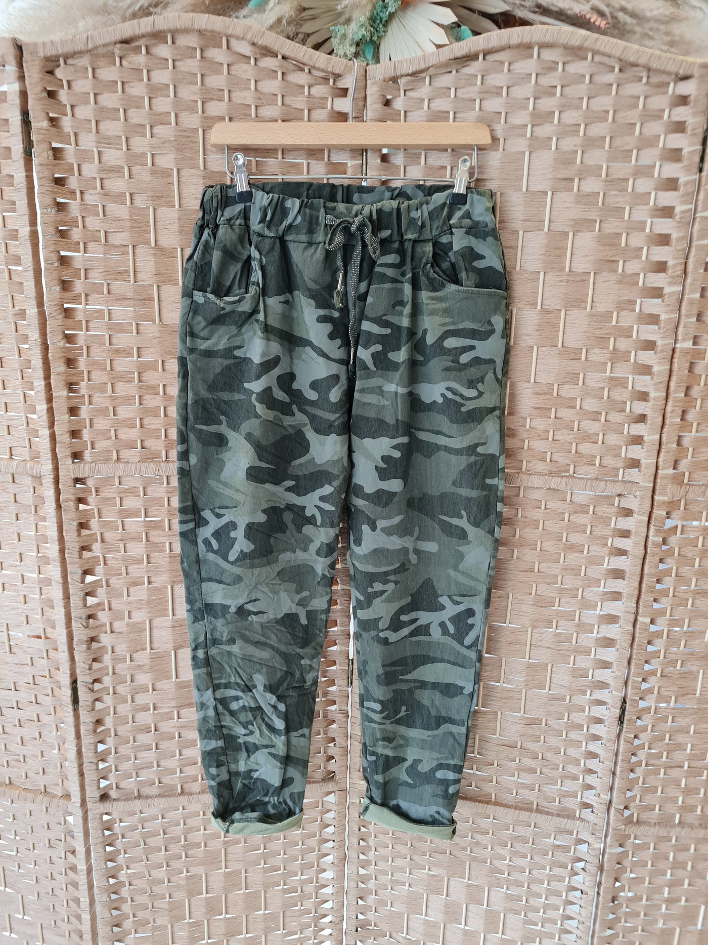 Hax Super Stretch camo print trousers in khaki 2