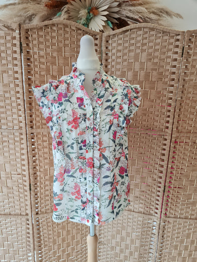 Ted Baker Ruffle floral Top 8