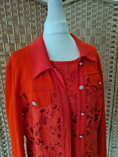Marc Cain Red lace top & Jacket M/L