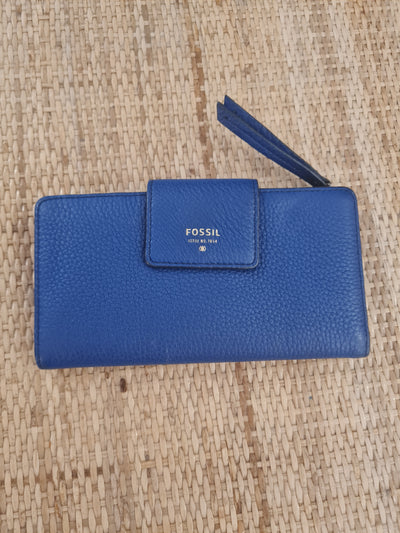 Fossil blue leather purse
