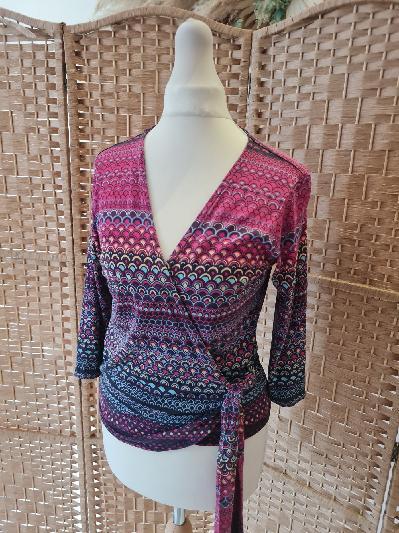 French Connection Ethnic Wrap Top M