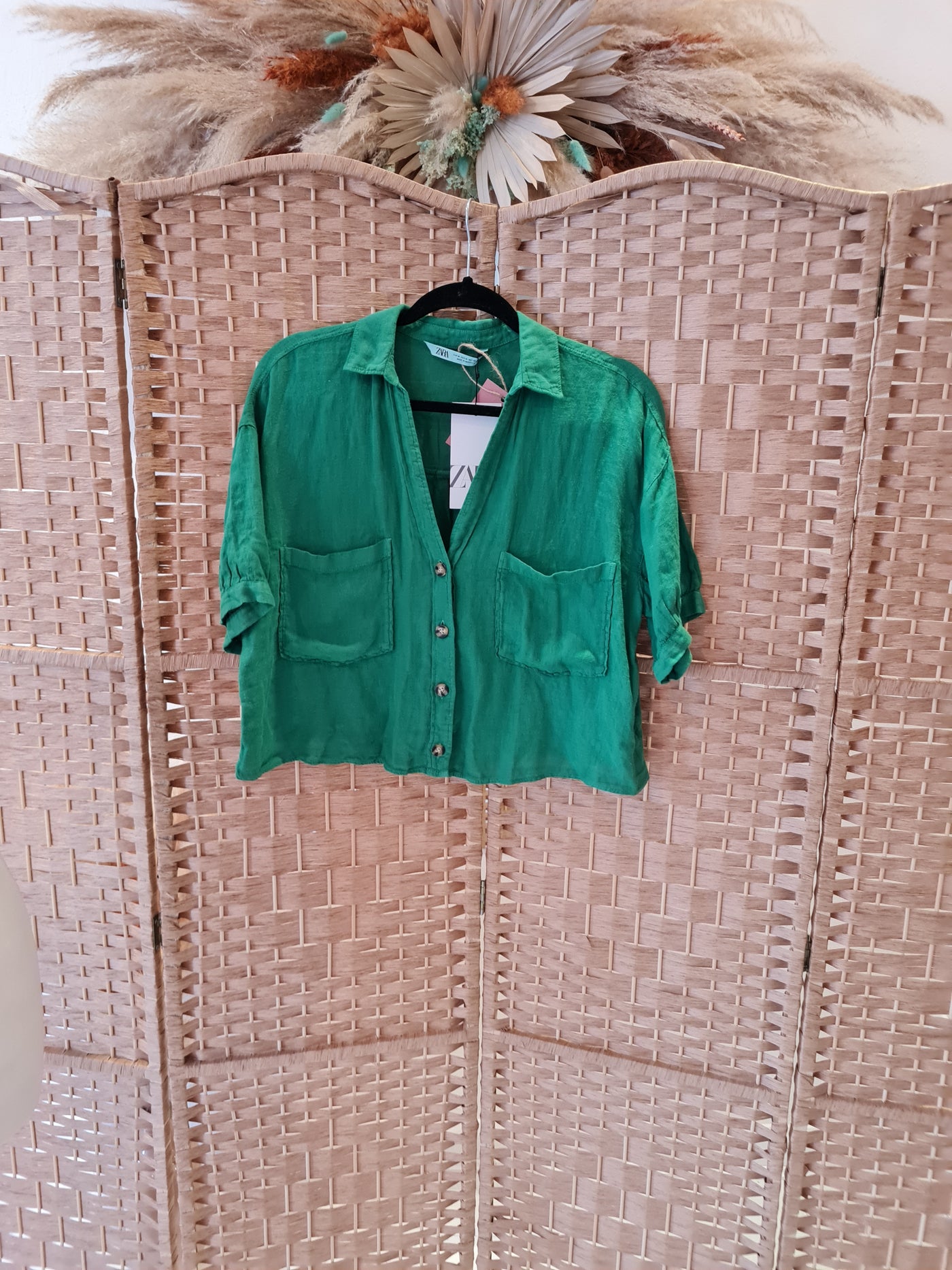 Zara Green Shirt M New RRP £19.99