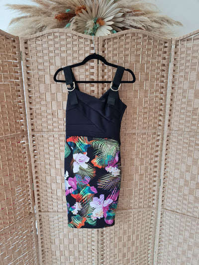 Lipsy Black Floral Dress 8