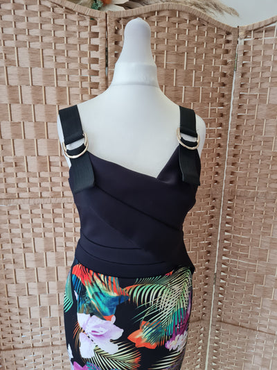 Lipsy Black Floral Dress 8