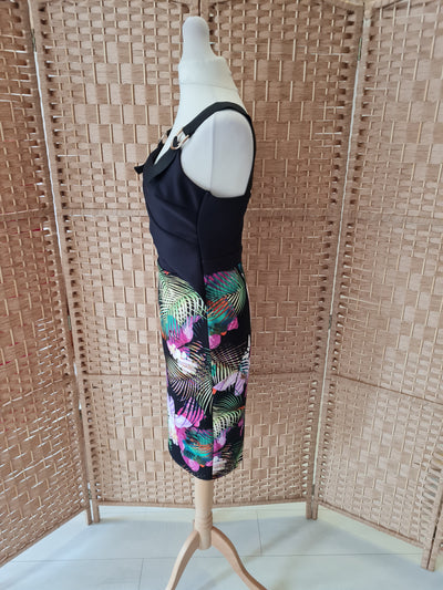 Lipsy Black Floral Dress 8