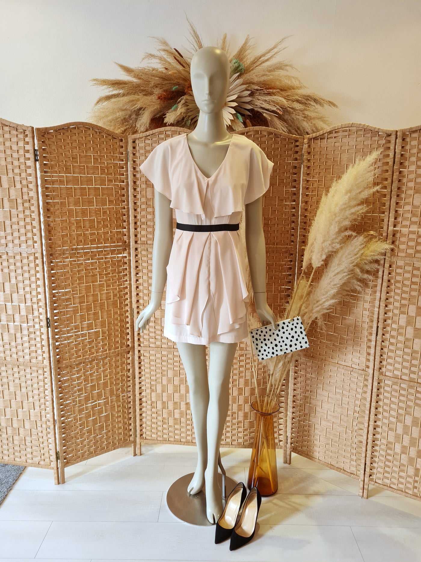 River Island Blush/Black trim Dress 6