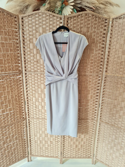 Reiss Taupe Twist front Dress 6