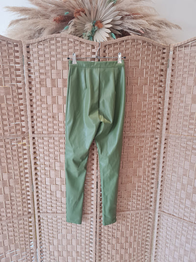 Mars the Lable Green pleather 2 piece XXS NWT