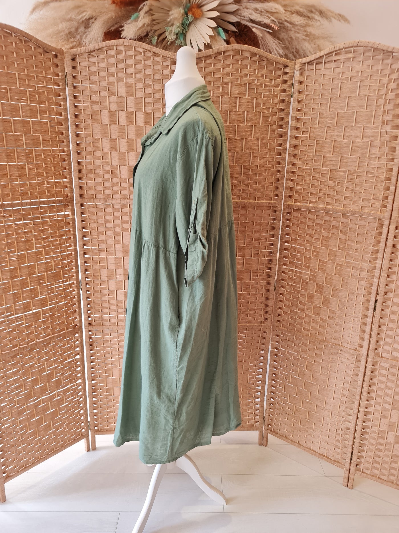Hax Lux Lori Linen / Cotton dress in Khaki