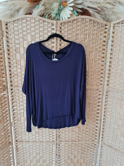 Basic jersey top in navy