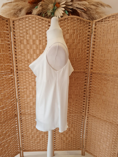Satin vest in white L/XL