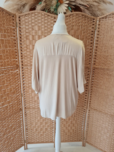 Knot front blouse in cream