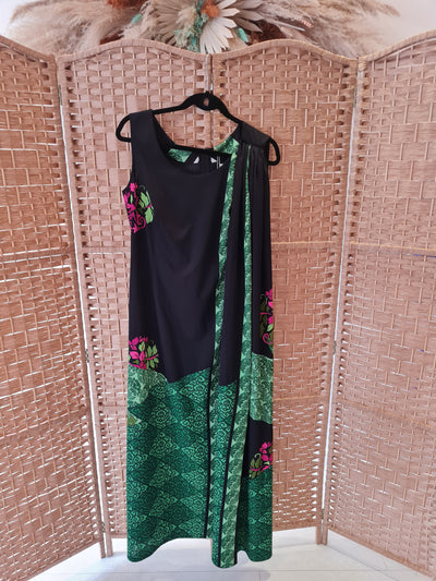 Sari Style Maxi Black and Green 12-14