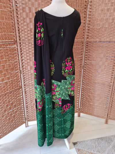 Sari Style Maxi Black and Green 12-14