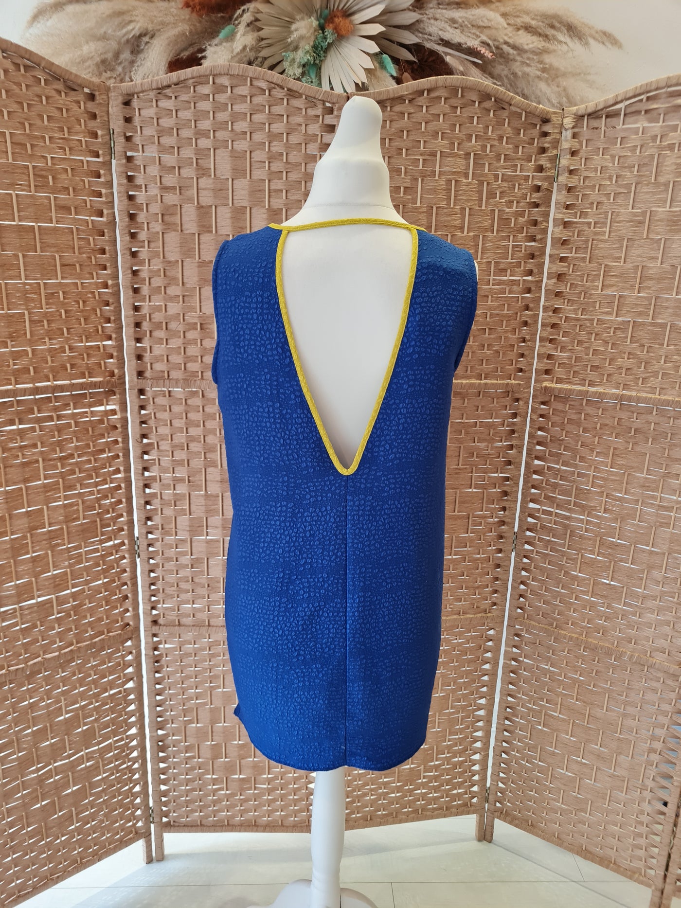 Vicolo - Royal Blue with Yellow V Dress M