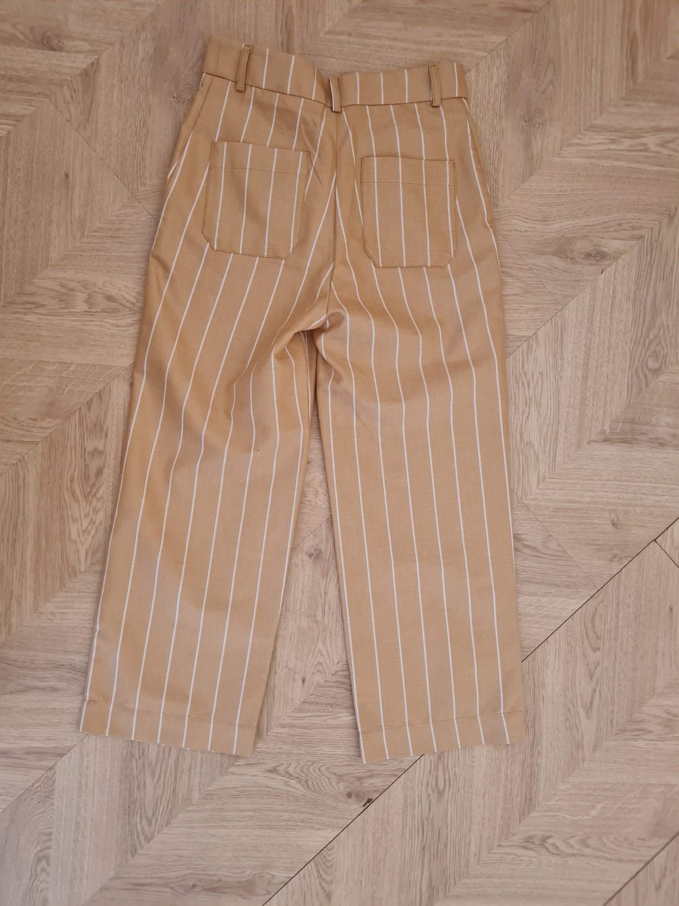 Tinsels Tan Stripe Crop Trouser Size 8