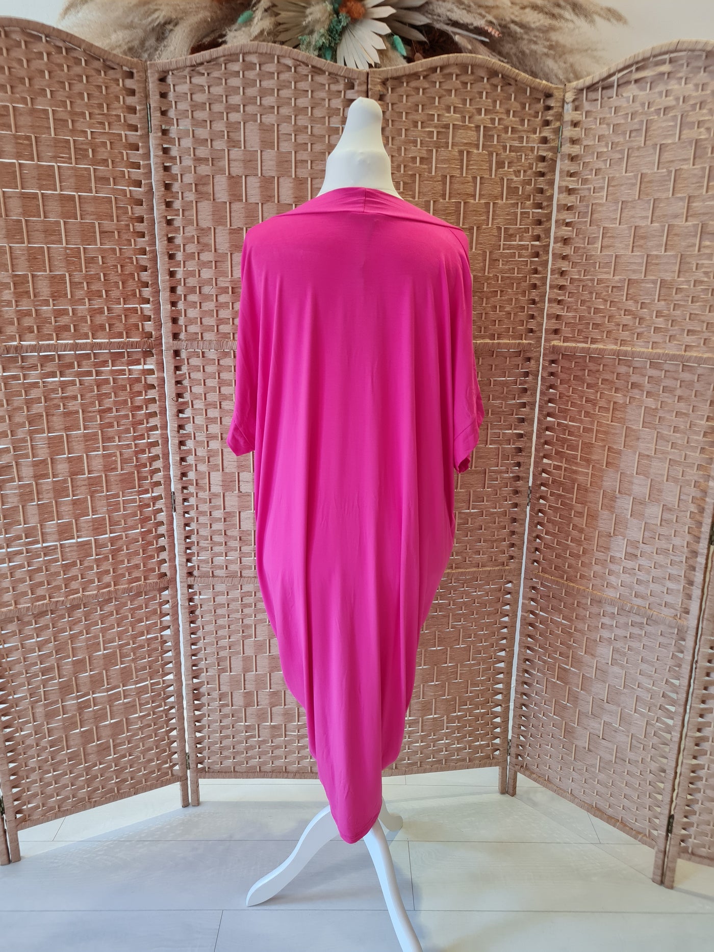 Style Hax Fuschia Jersey drape dress One Size