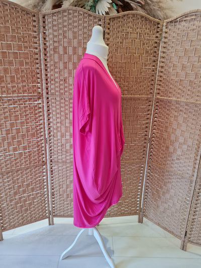 Style Hax Fuschia Jersey drape dress One Size