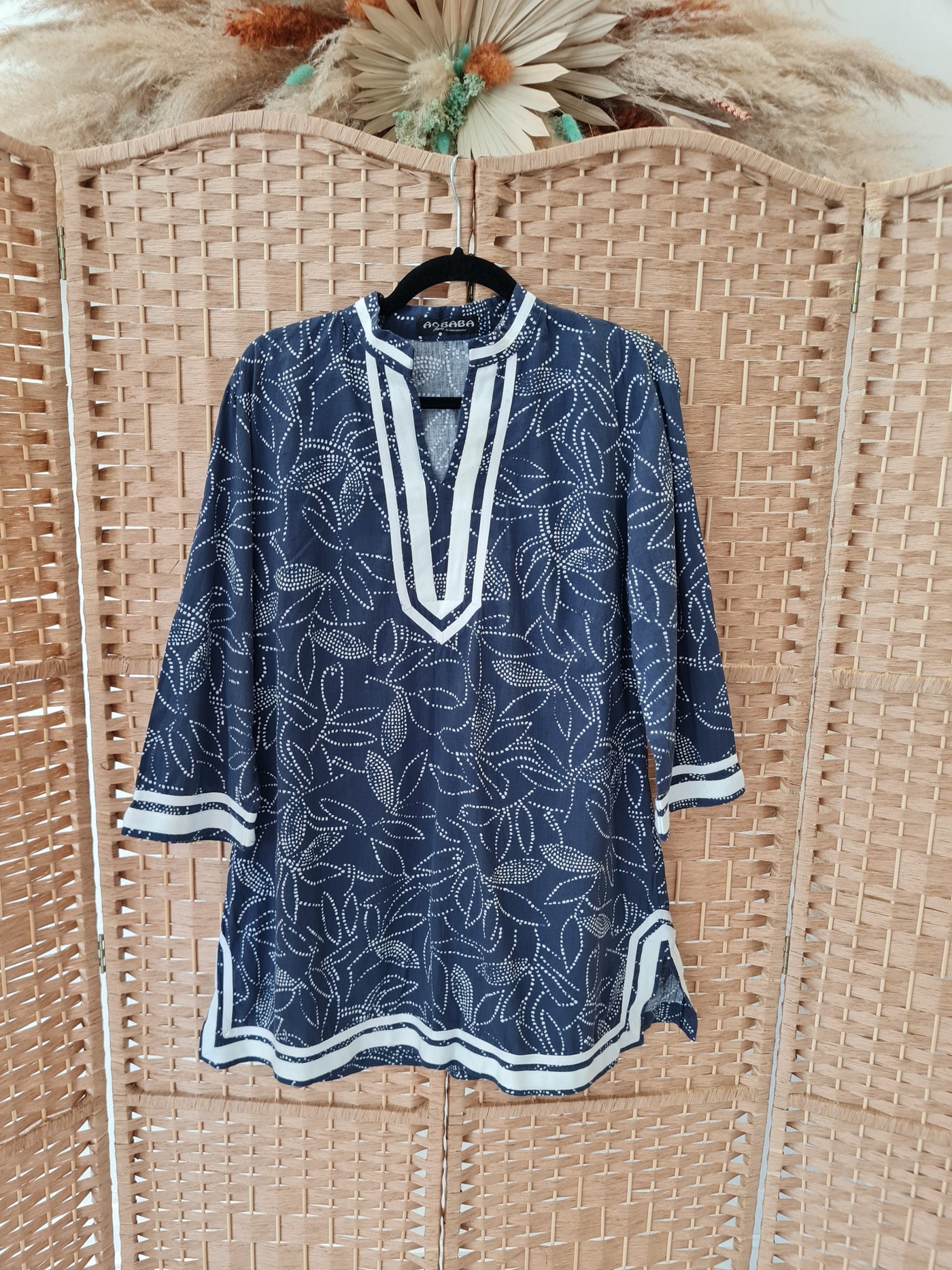 Aobaba Navy print tunic