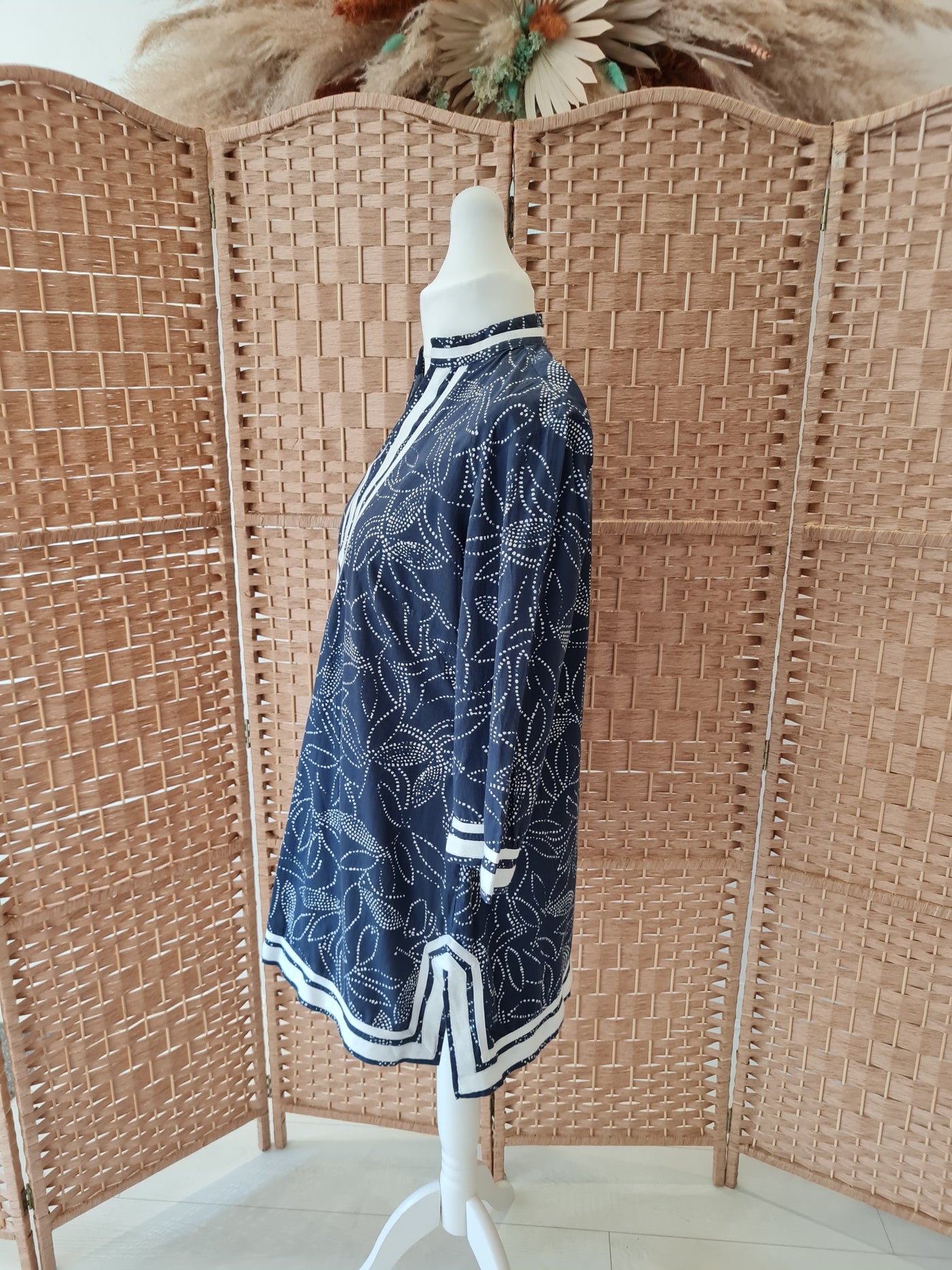 Aobaba Navy print tunic