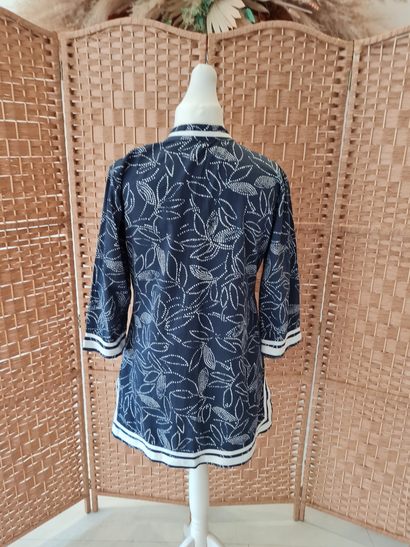 Aobaba Navy print tunic