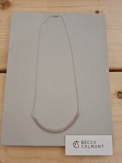Crystal Bar necklace - taupe
