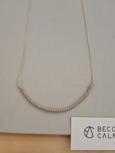 Crystal Bar necklace - taupe