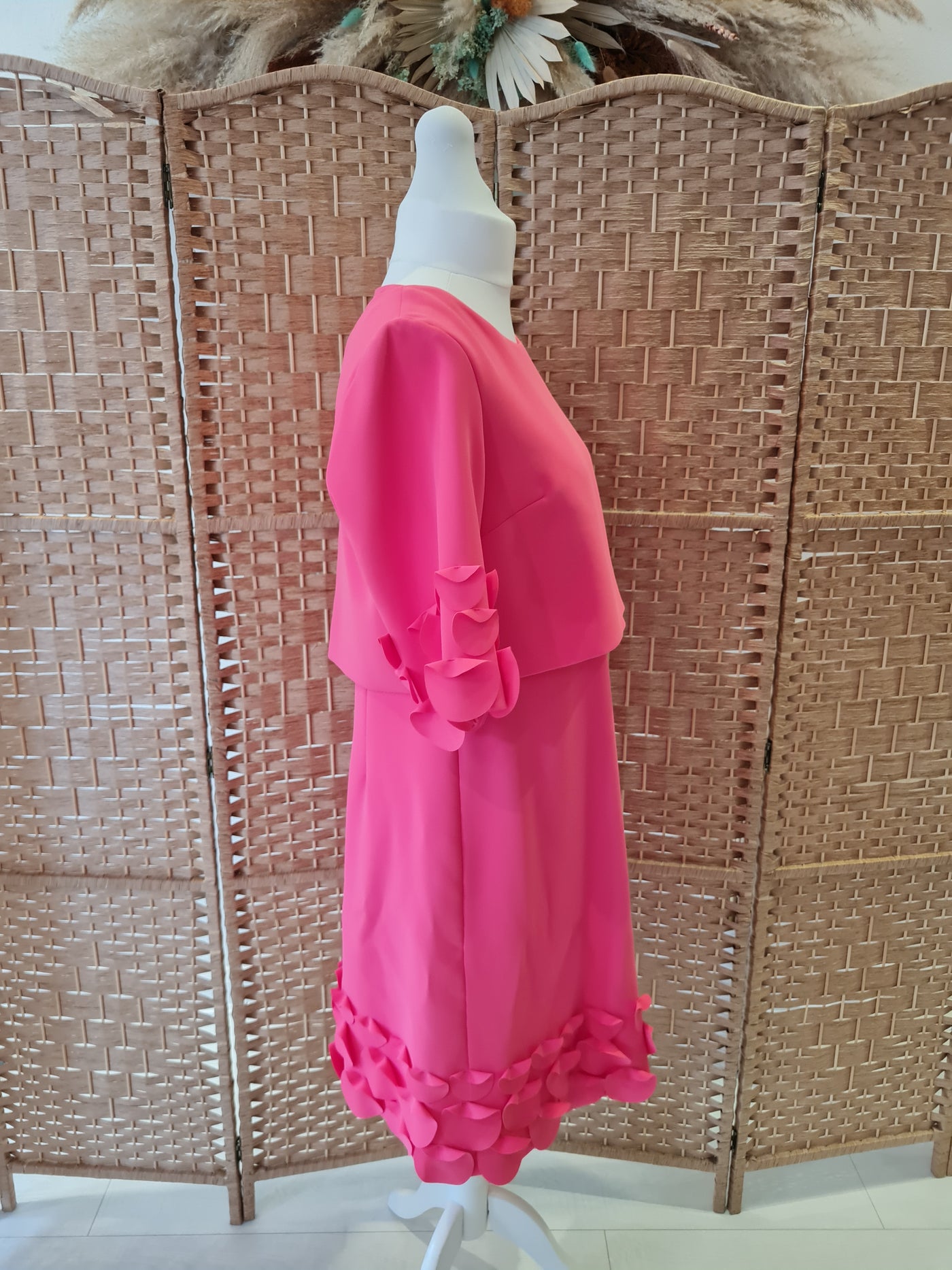 Daisy May Pink Dress & overlay Back fasten Jacket 14