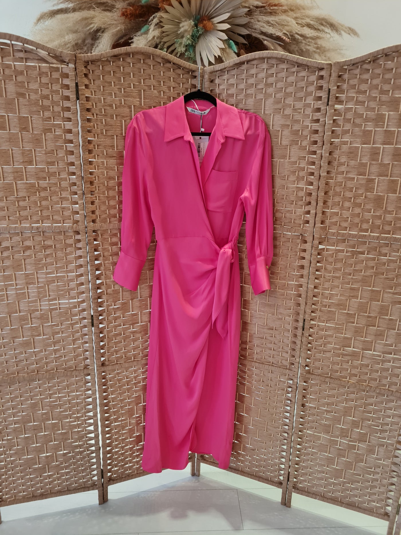 Zara pink wrap maxi dress S NWT £60