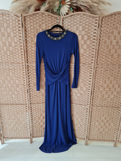Mango Blue embellished dress M
