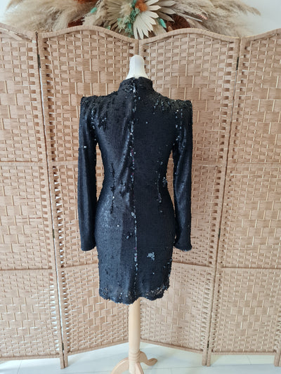 Miss Selfridge black sequin dress 8