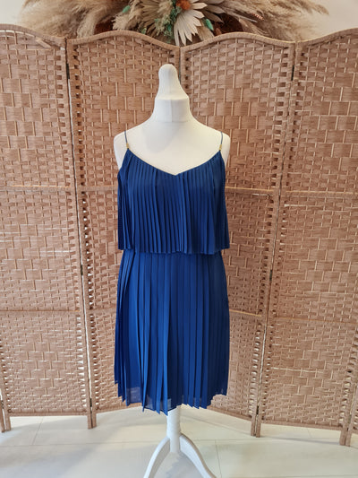 Biba Blue pleated Dress 12 RRP £99